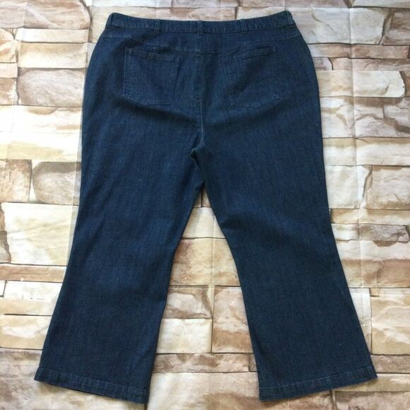 Liz & Me Womens Jeans sz 22W new Dark Wash Bootcut Cropped Capris Cotton Stretch - Picture 6 of 8